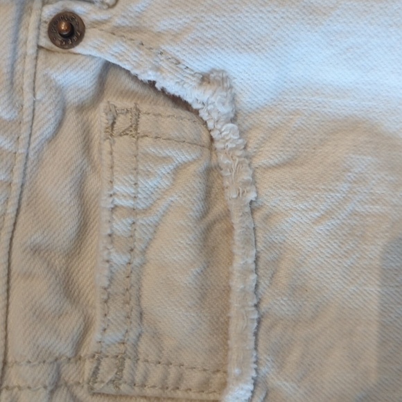 Free People we the free soft relaxed framed raw cut hem shorts worn white 28 - Picture 9 of 14